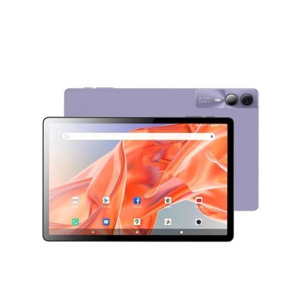 Sleek Purple Tablet with Dual Camera